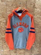 Vintage 90s Champion Clemson Tigers USA Orange Purple Gray Hoodie Sweatshirt Size L